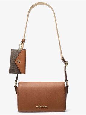 Michael Kors Vincent Small Saffiano Leather Crossbody w Signature Logo Card Case